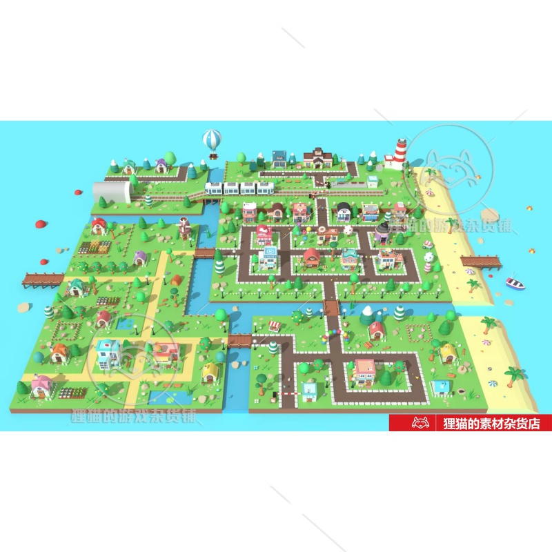 Unity Cartoon Town - Low Poly Assets 1.4.2 低模卡通小镇资源 - 图0