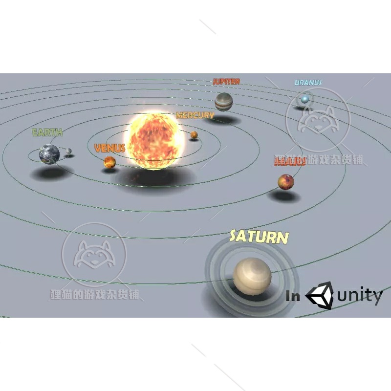 Unity Animated Solar System 带动画太阳系系统模型 1.0 - 图0