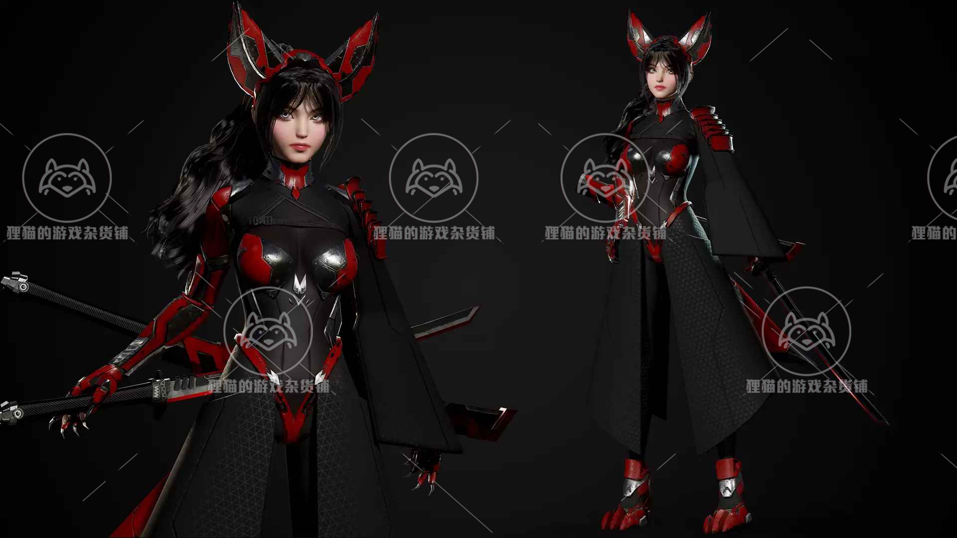 Unity Cosmo Fox Girl  Sci-fi Kitsune 1.0 科幻狐狸美女模型 - 图0