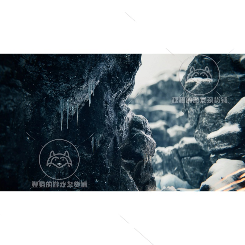 Unity Winter Tundra Ice Rock Pack 1.1.1 包更冰雪山脉洞穴场景 - 图1