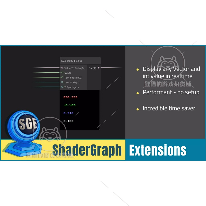 Unity ShaderGraph Extensions Debug Value调试节点 1.0.2 - 图0