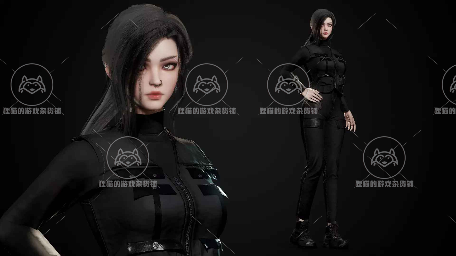 Unity Techwear Girls 1.0 赛博朋克美少女模型 - 图3