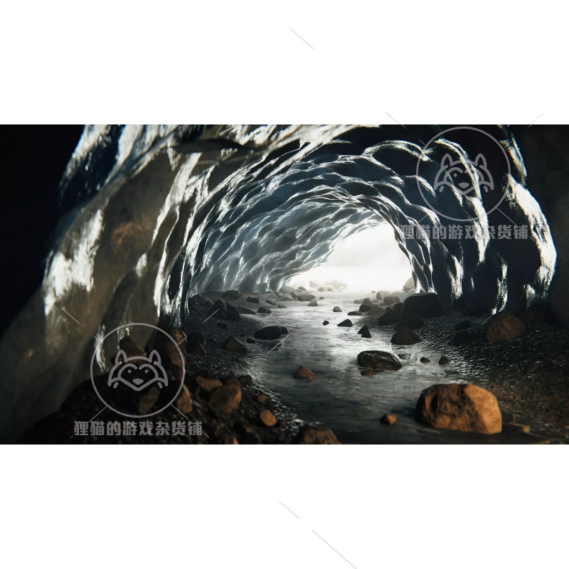 Unity Winter Tundra Ice Rock Pack 1.1.1 包更冰雪山脉洞穴场景 - 图0