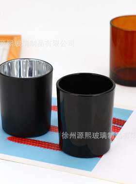 黑色喷漆蜡烛杯空杯子复古烛台杯