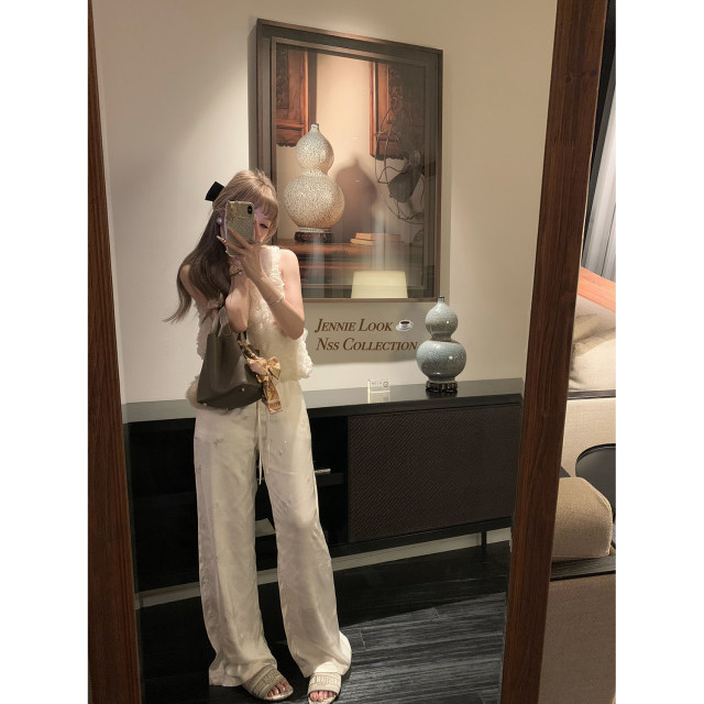 NSSCOLLECTION Gilt ແລະ trousers ເຈາະຮ້ອນ