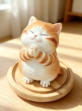 小众高级感女生日礼物许愿猫摆件