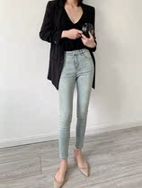 Light color This year Pop 9 90% Pants Tight cardigan High level Sensation Jeans Woman with a small foot spring autumn and winter retro