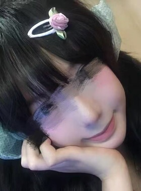 手作丝绒小玫瑰发夹古早缎带发夹可爱萌昭和花朵发饰粉紫黑白色