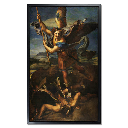 大天使米迦勒与撒旦 Michael and Satan 拉斐尔油画 西方风格挂画 - 图3