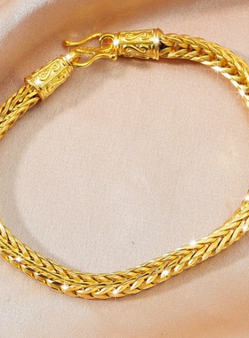 新中式沙金编织龙骨男士手链