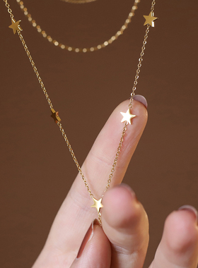 银色钛钢日韩简约风锁骨链镀K金