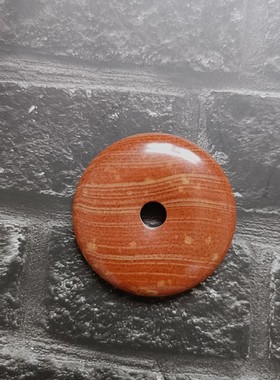 泗水砭石平安扣泗滨浮石红砭石男女吊坠汽车挂件配饰刮痧按摩