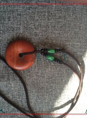 平安扣红砭石玄黄吊坠