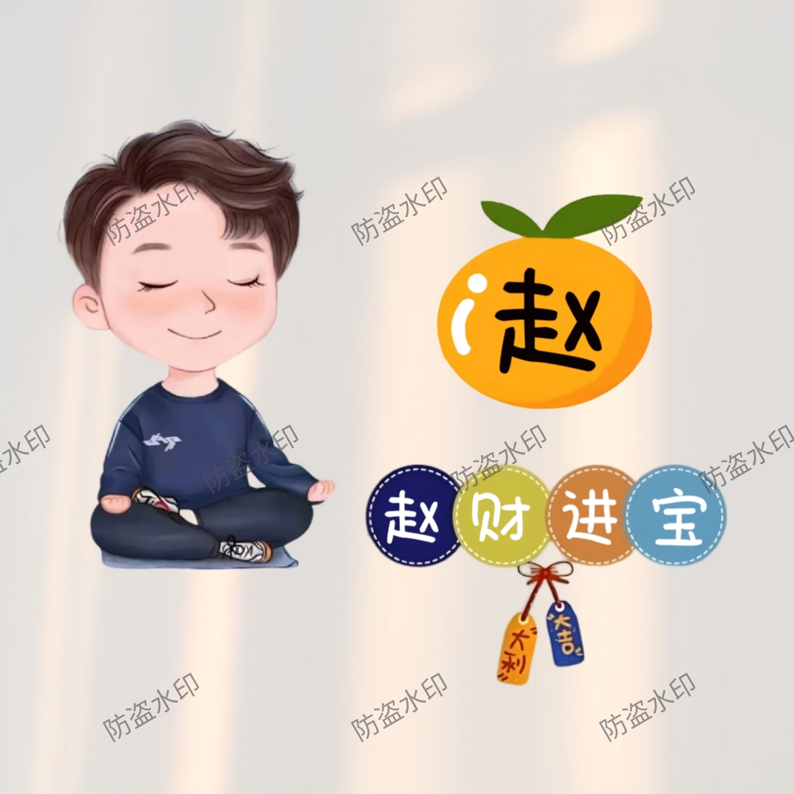 微信快手小红书抖音直播间同款姓氏谐音梗头像背景图制作定制设计 - 图0