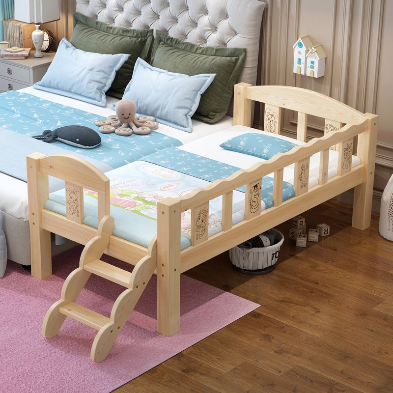实木婴儿床儿童宝宝床带护栏围栏拼接大床加宽男女孩小床滑滑梯床-图2