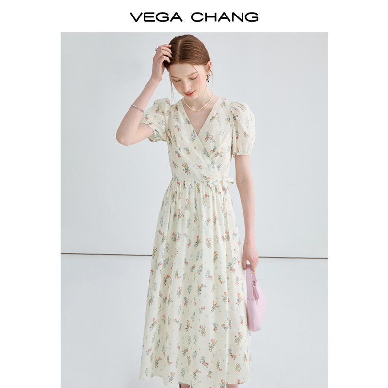 【多码可选】女生夏季收腰法式碎花连衣裙