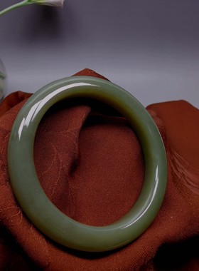 天然和田玉手镯53mm圈口