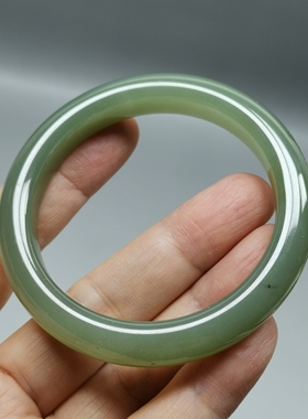 天然和田玉手镯54mm圈口女款玉镯