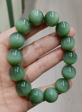 和田玉猫眼碧玉手链手串卡15