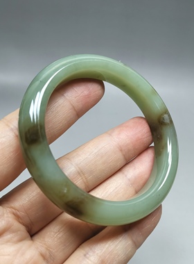 天然和田玉手镯53mm圈口