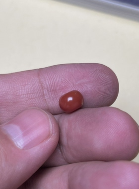 7.6mm满色满肉千年老南红玛瑙顶珠文玩顶珠腰珠配珠一物一图