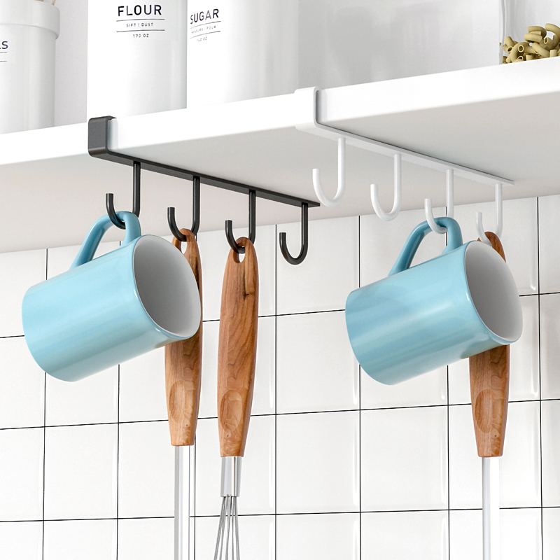 厨房挂钩架免钉无痕悬挂式收纳置物架锅铲架汤勺杯子架橱柜下挂架,淘宝优惠券,粉丝福利购,淘宝优惠卷