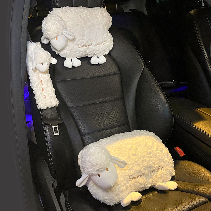 汽车头枕护颈枕车内靠枕2025新款可爱车载夏季座椅腰靠枕头套装女 - 图1