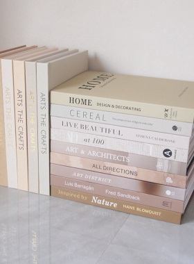 米色咖色简约道具书样板房装饰书