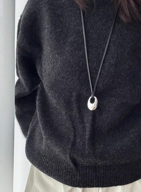 韩国ins小众设计椭圆水滴吊坠