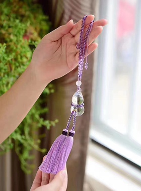 天然白水晶葫芦汽车后视镜挂件路路畅通平安扣创意车载吊坠男女款