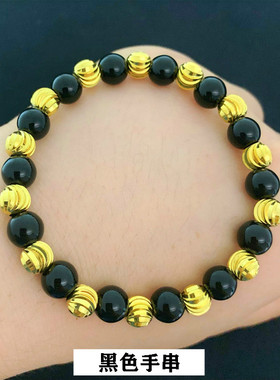 情侣镀黄金红玛瑙不掉色手串