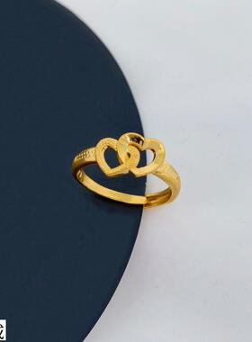 女越南沙金简约镀金戒指不掉色