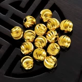 Медные золотые бусины, браслет с одной бусиной, металлическое украшение-шарик, аксессуары, не выцветает, 8мм, DIY