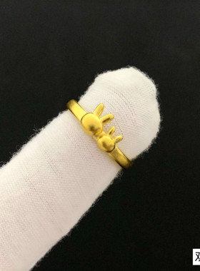 黄金皇冠仿真活口戒指新娘首饰