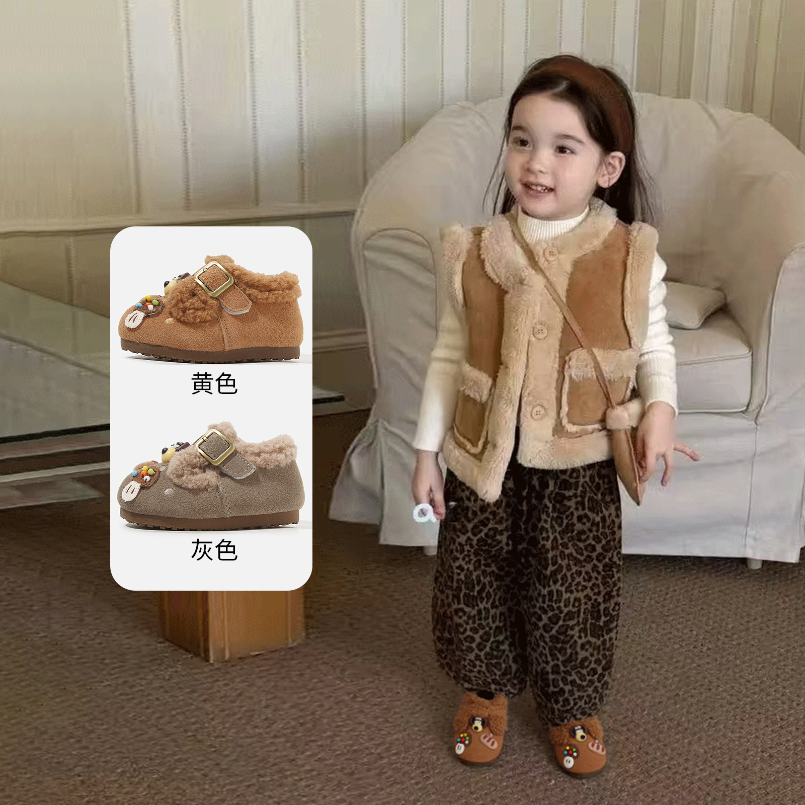 秋冬季新款宝宝幼小稳步鞋可爱百搭皮鞋儿童潮流时尚加绒勃肯鞋子,淘宝优惠券,粉丝福利购,淘宝优惠卷