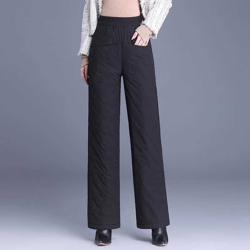 高端羽绒裤女直筒裤气质妈妈高腰宽松显瘦长裤加厚保暖羽绒棉裤子,淘宝优惠券,粉丝福利购,淘宝优惠卷