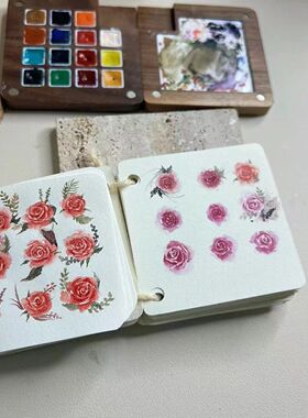 水彩练习草稿本便携美甲水彩练习本轻型木浆薄水彩纸新手美甲工具