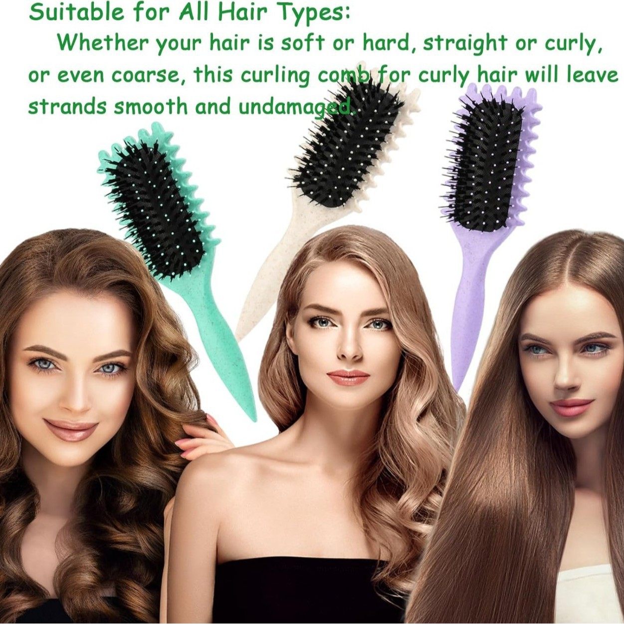 跨境新款弹跳卷发造型按摩梳麦秸秆家用大波浪猪鬃毛气囊美发梳子,淘宝优惠券,粉丝福利购,淘宝优惠卷