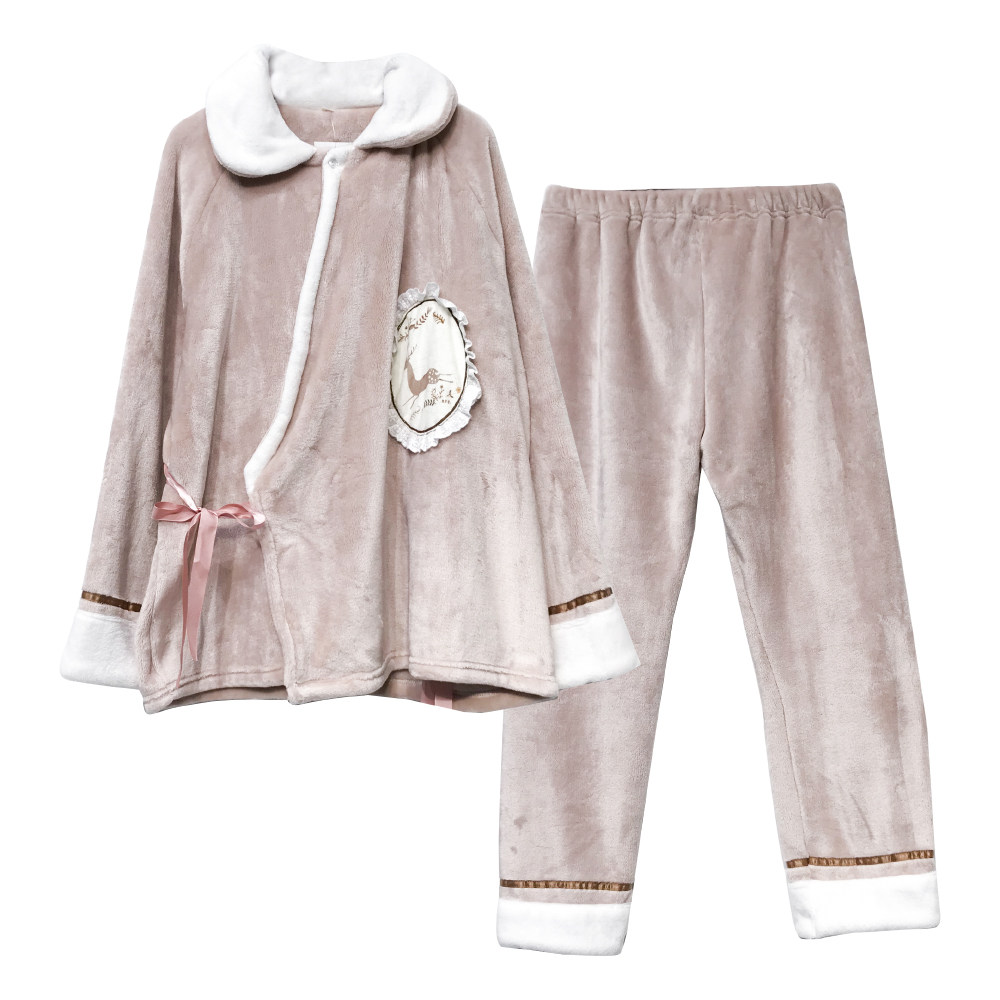 孕妇秋冬加绒月子服喂奶10月睡衣 诺初宠爱哺乳衣/月子服