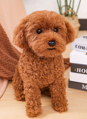 仿真泰迪犬狗狗毛绒摆件