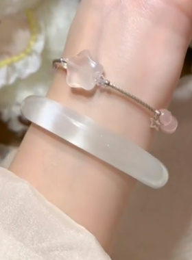 新中式猫眼石手镯女国风玉髓手饰