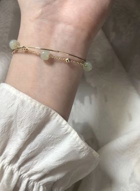 女小众设计感复古和田玉手链叠戴