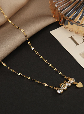 网红爆款钛钢玫瑰金1314锆石