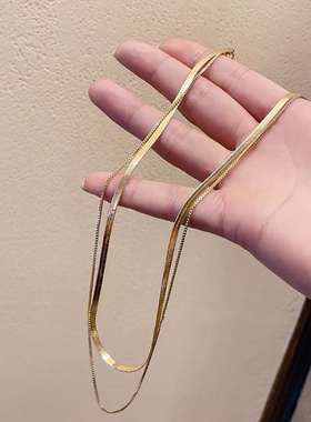 钛钢金色项链女轻奢简约锁骨链