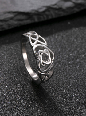 跨境爆款钛钢嘻哈十字架戒指