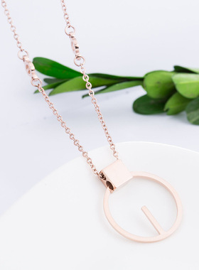 流苏钛钢短款锁骨链23