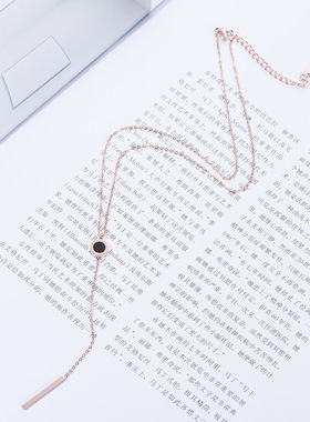 欧美钛钢潮流项链女64