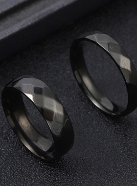 欧美简约不锈钢情侣戒指