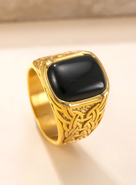 不锈钢蓝松石情侣对戒