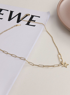 钛钢星星项链女款0255